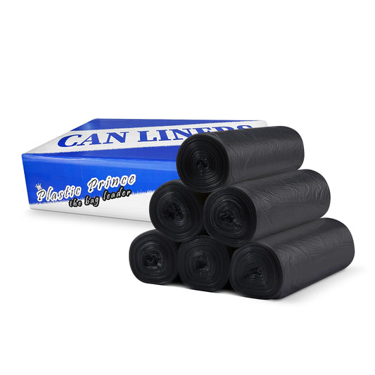 48" x 60", 65 Gallon, 22 Mic, Black High-Density Can Liners, 100/Case