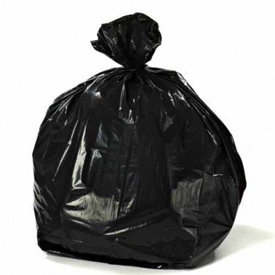 33" x 39" 1.7Mil 33 Gallon Black Garbage Bags, 100/Case