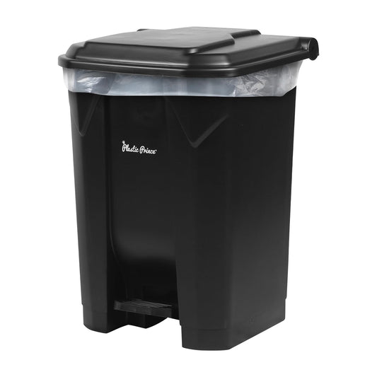 14-Gallon Step-On Indoor Trash Can, Black