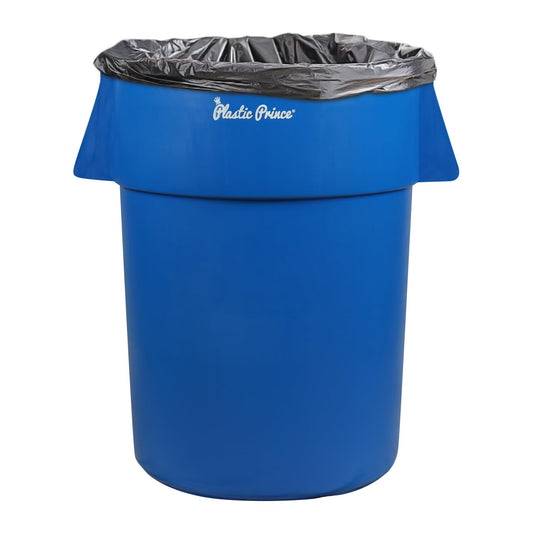 55-Gallon Blue Round Trash Can