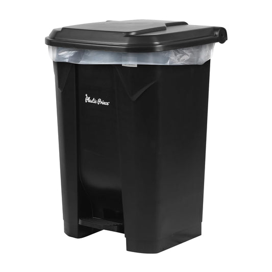 22-Gallon Step-On Indoor Trash Can, Black