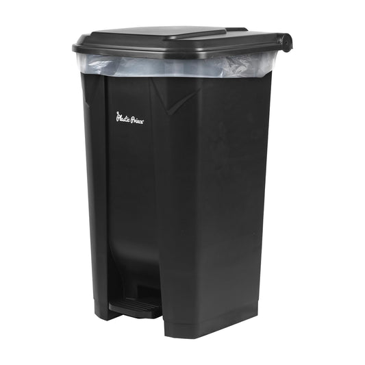 27-Gallon Step-On Indoor Trash Can, Black