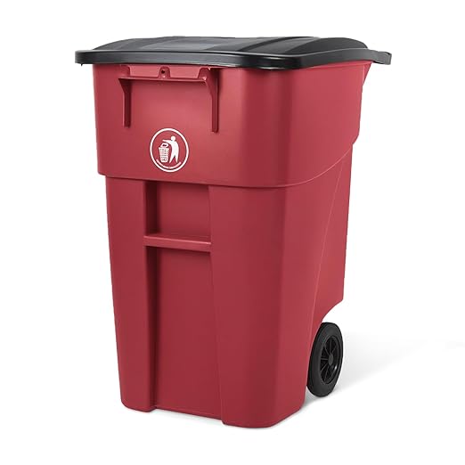 50 Gallon Red Rollout Container