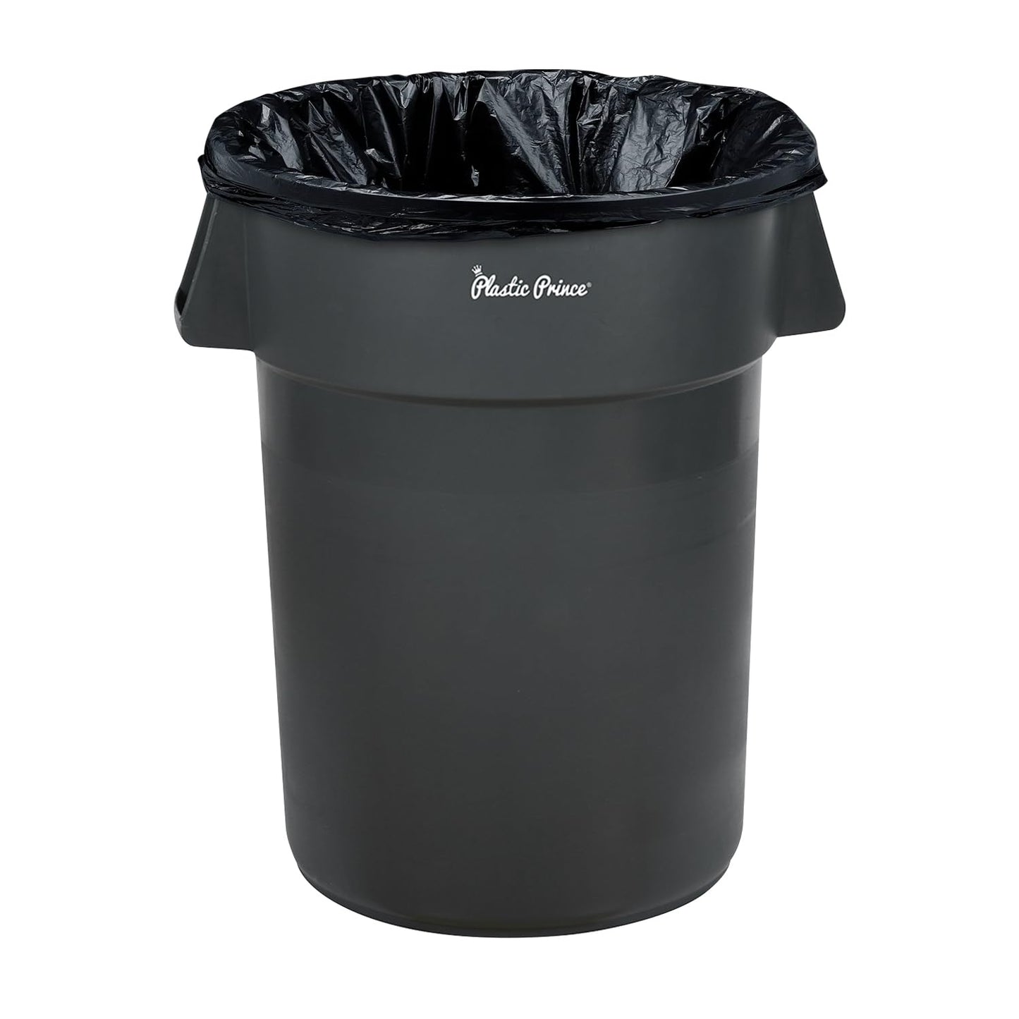 55-Gallon Gray Round Trash Can