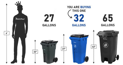 32-Gallon Blue Rollout Container