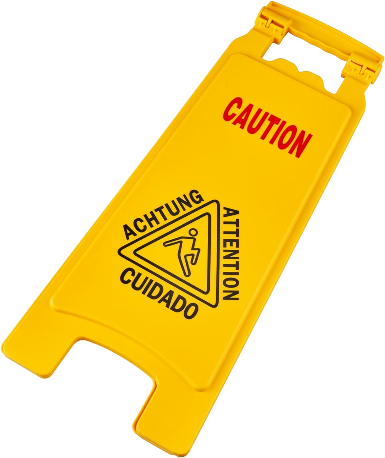 Caution "Wet Floor" Sign, Bright Yellow, Slippery When Wet A-Frame Sign