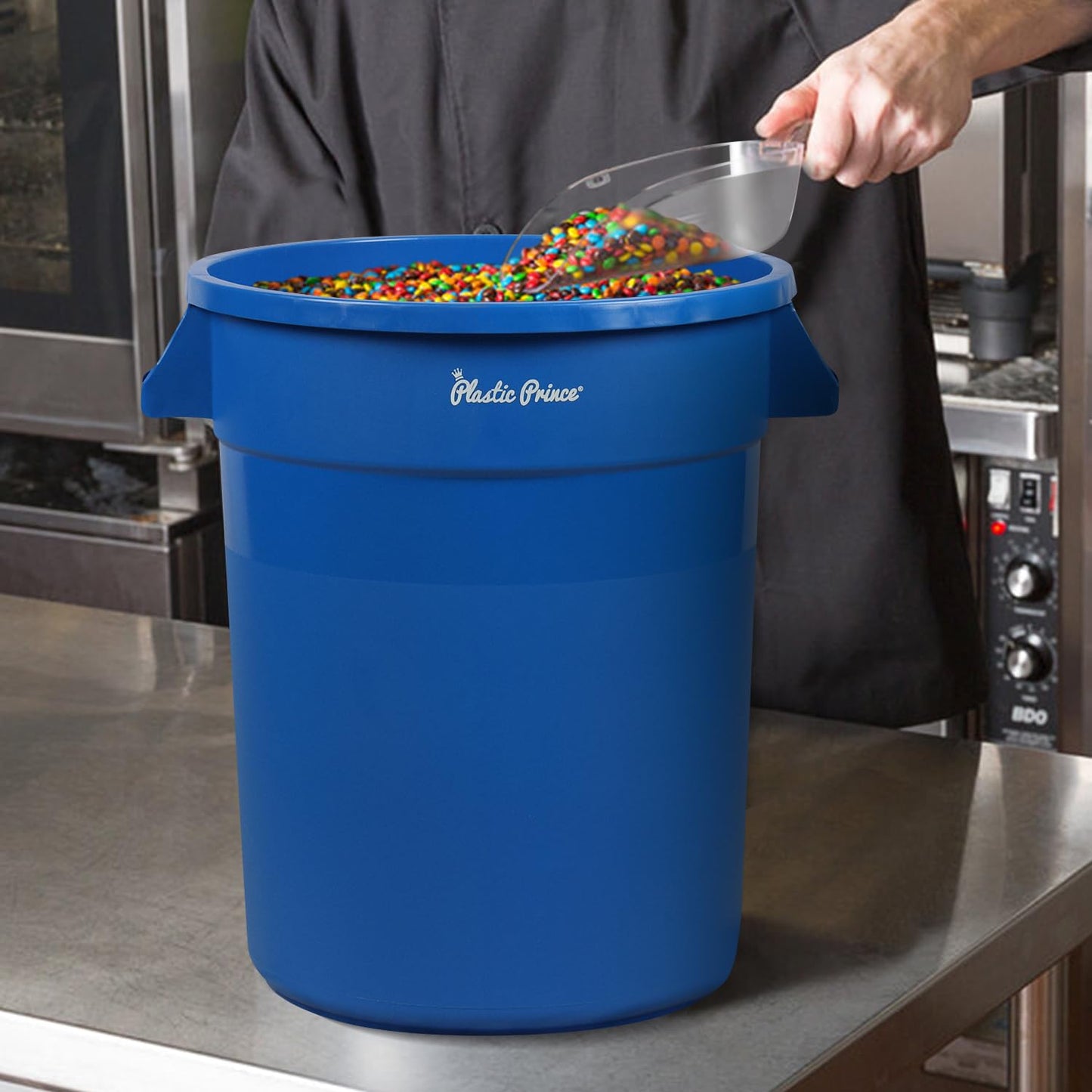 20-Gallon Blue Round Trash Can