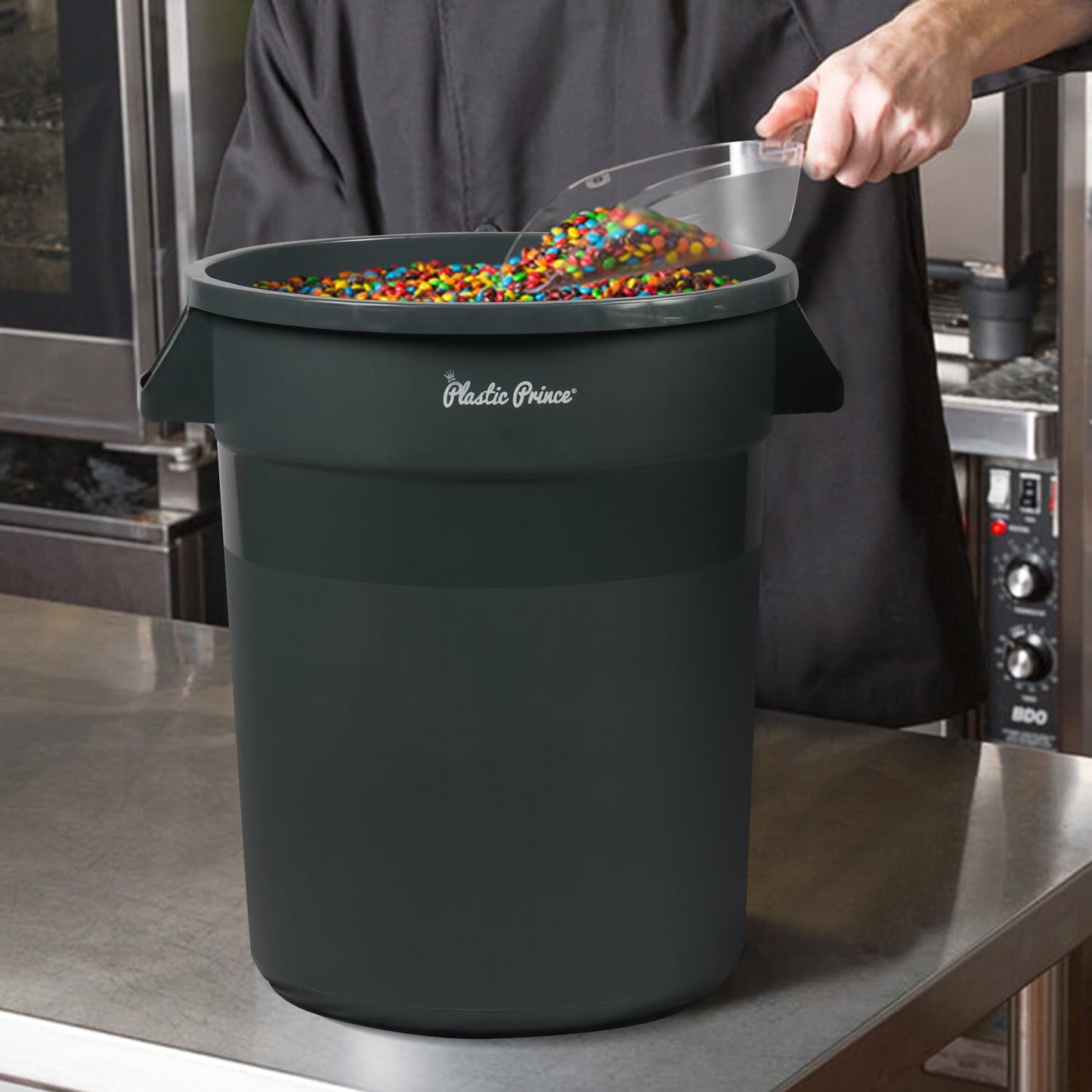 20-Gallon Gray Round Trash Can