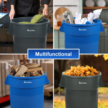 32-Gallon Blue Round Trash Can