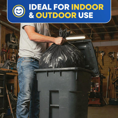 43" x 49" 65 Gallon 2Mil Black Trash Bags with Flap Ties, 20/Box 120/Case