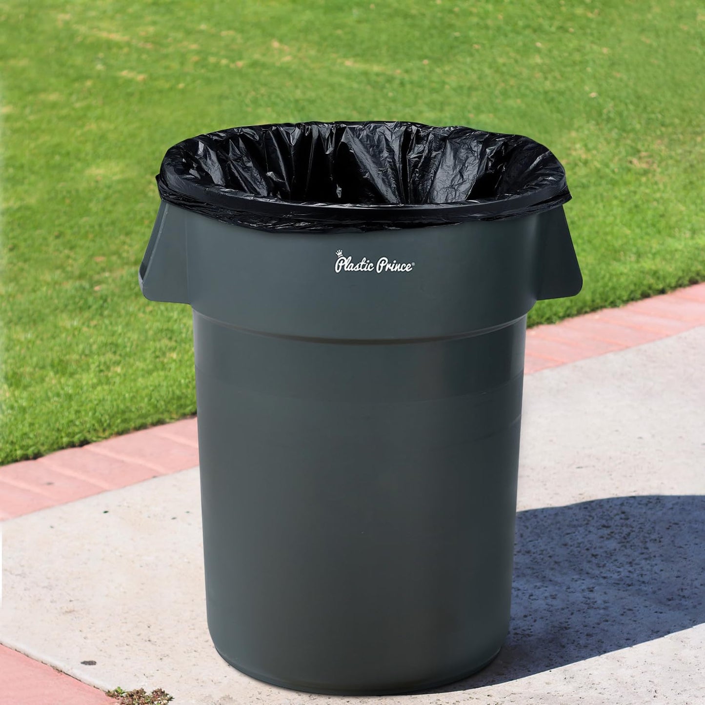 55-Gallon Gray Round Trash Can