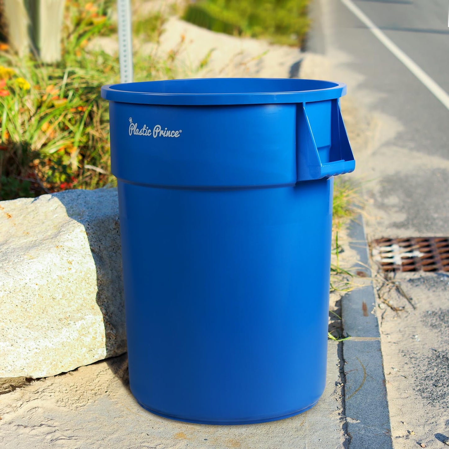 44-Gallon Blue Round Trash Can