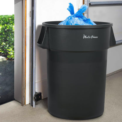 55-Gallon Gray Round Trash Can