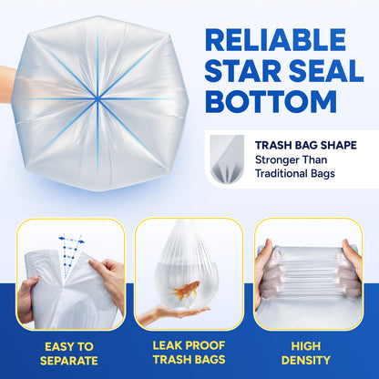 40" x 48", 45 Gallon, 12 Mic, Clear High-Density Can Liners, Perforated Coreless Rolls, 250/Case
