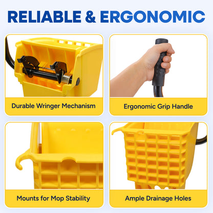 Replacement Wringer for 26-QT or 35-QT Side Press Mop Bucket and Wringer, Yellow