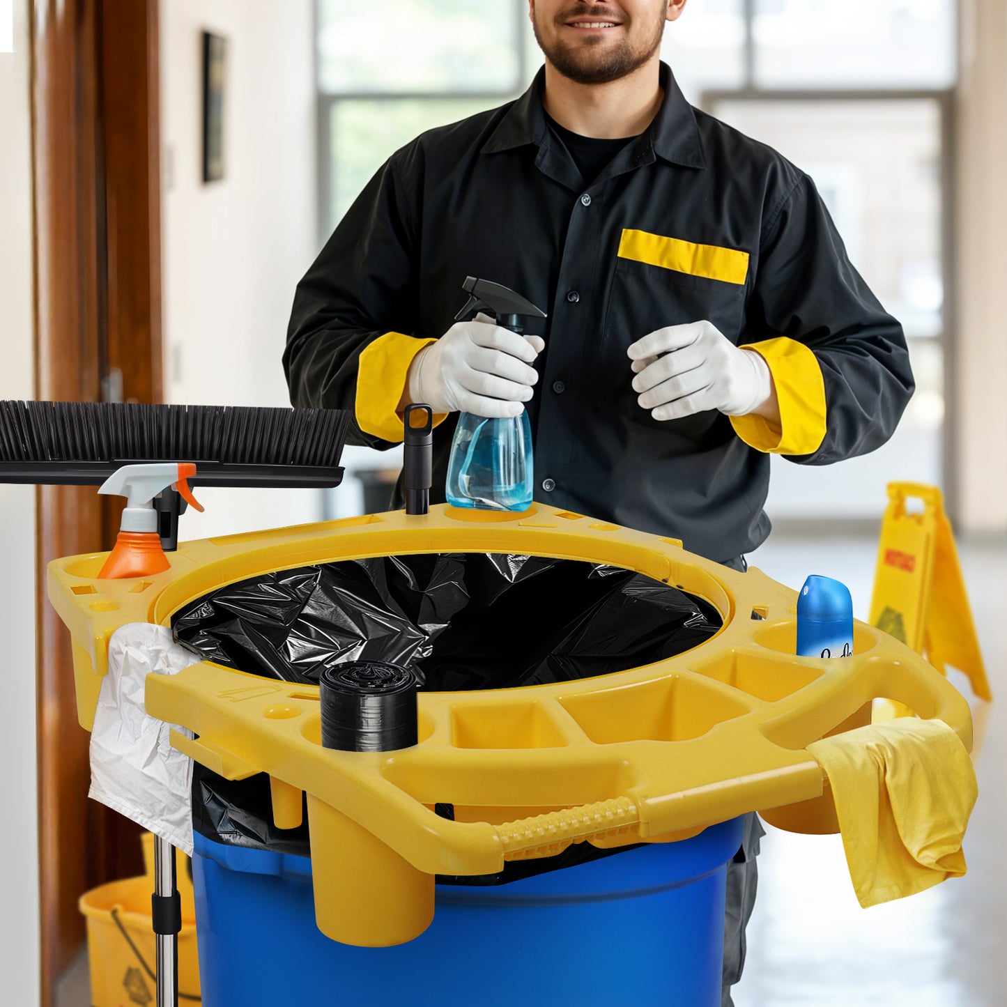 44-Gallon Yellow Trash Can Frame