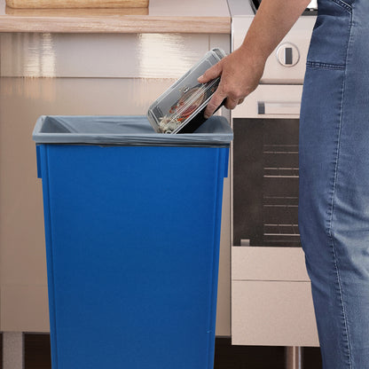 23-Gallon Blue Slim Rectangular Trash Can