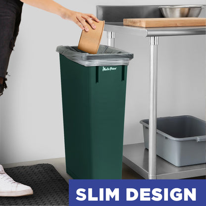 23-Gallon Green Slim Rectangular Trash Can