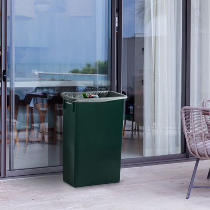 23-Gallon Green Slim Rectangular Trash Can