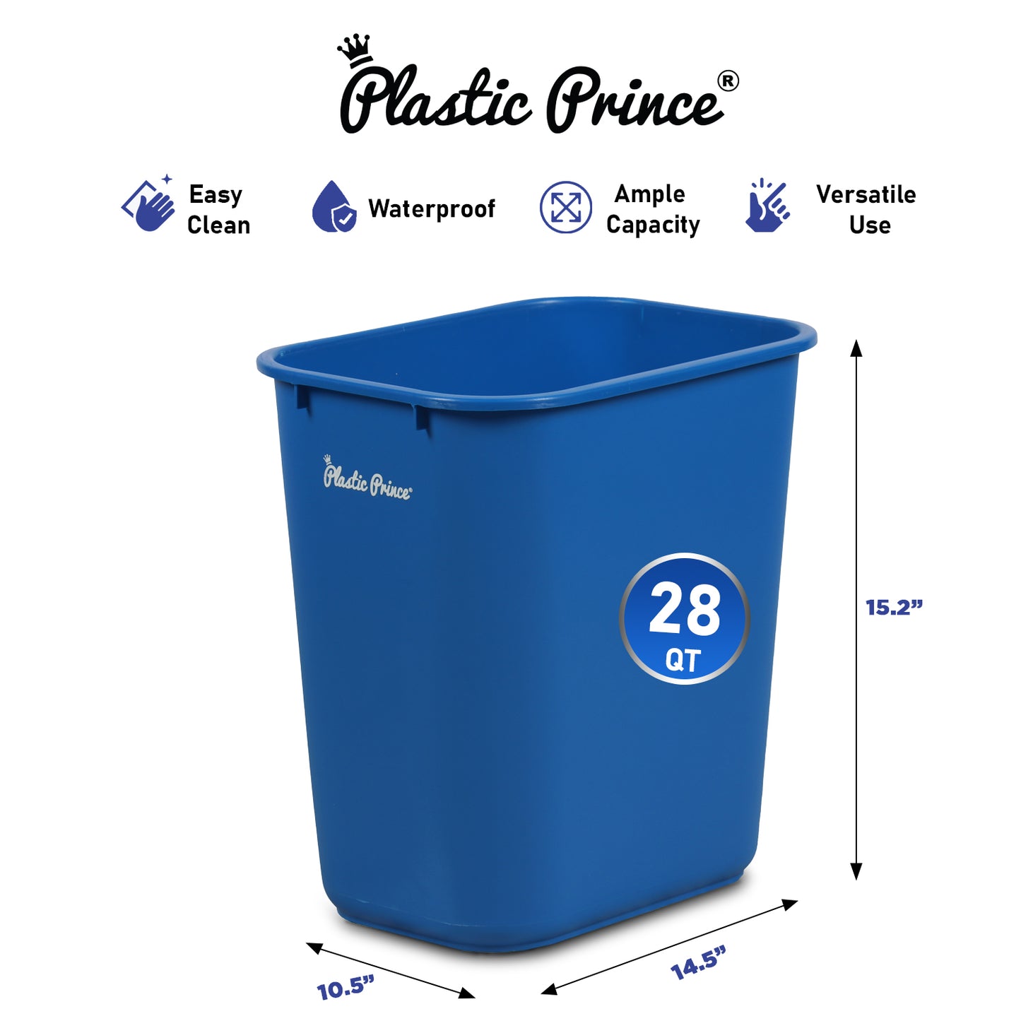 28-QT Blue Wastebasket