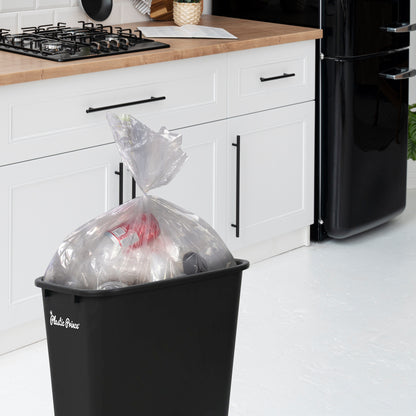 40-QT Black Wastebasket