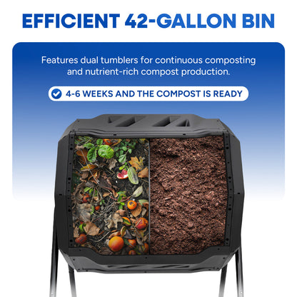 43-Gallon Compost Bin, Black