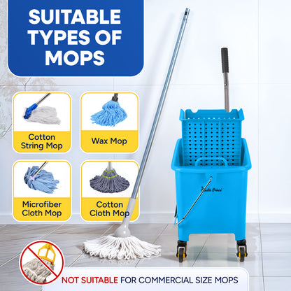 20-QT  Upward Press Mop Bucket and Wringer, Blue