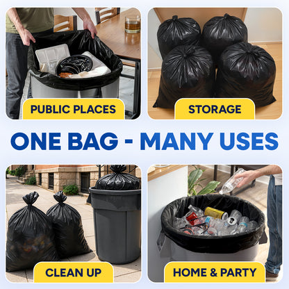40" x 48", 45 Gallon, 16 Mic, Black High-Density Can Liners, 250/Case