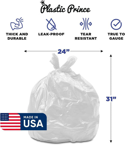 15" x 9" x 31" 13 Gal 1.3 Mil Clear Heavy Duty Kitchen Bags, 250/Case