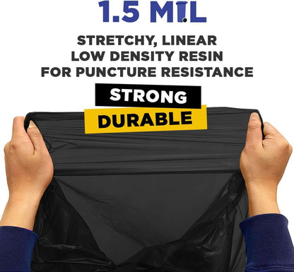 23" x 10" x 39" 33 Gal 1.3 Mil Black Recycling Bags, 100/Case