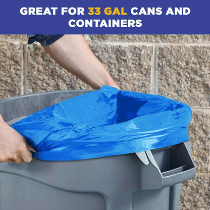 23" x 10" x 39" 33 Gal 1.5 Mil Blue Recycling Bags, 100/Case