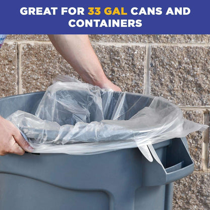 23" x 10" x 39" 33 Gal 1.5 Mil Clear Recycling Bags, 100/Case