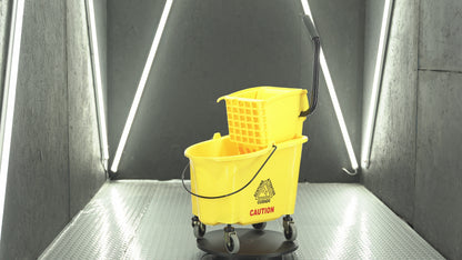 26-QT Side Press Mop Bucket and Wringer, Yellow