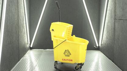 35-QT Side Press Mop Bucket and Wringer, Yellow