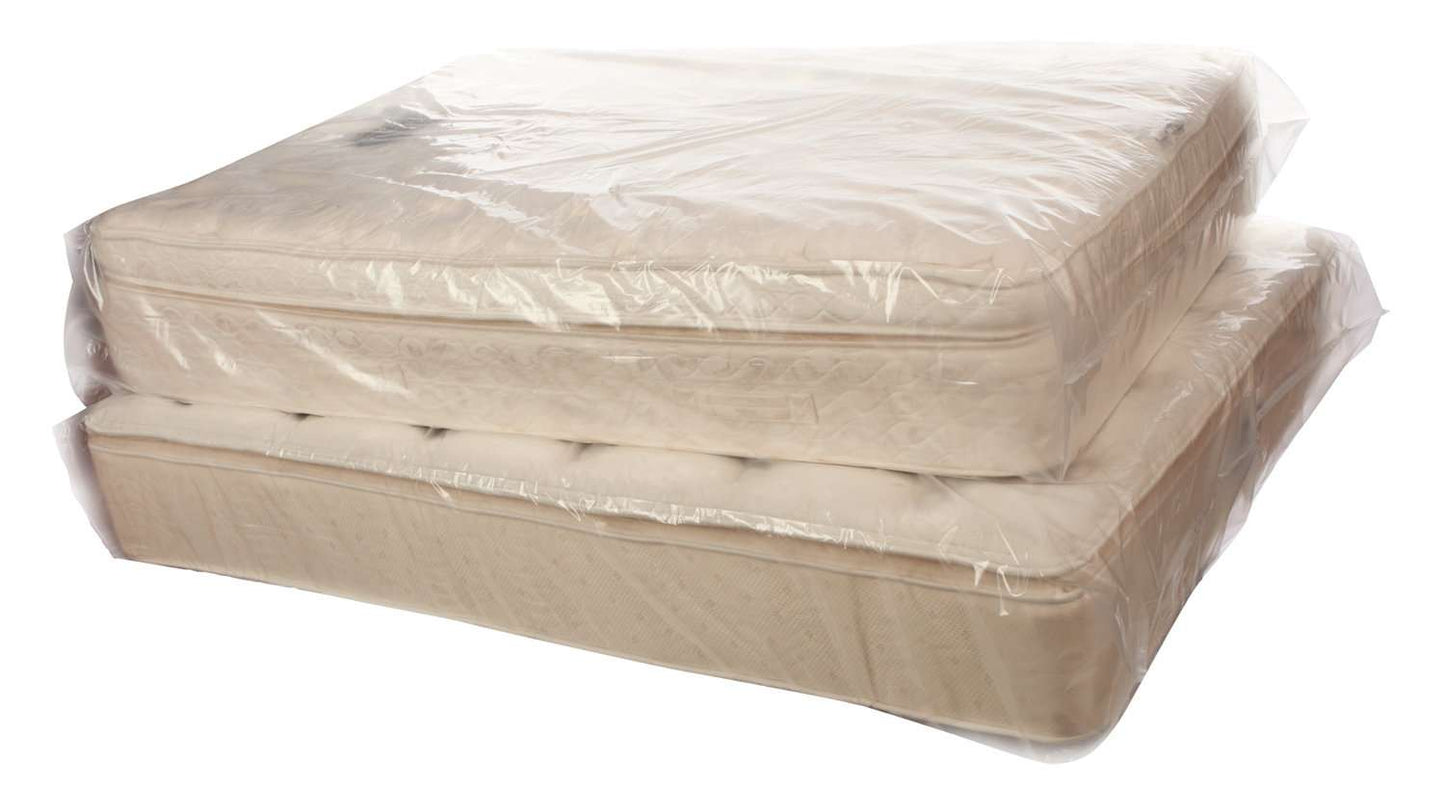 77" x 13" x 95" Clear King Size Mattress Bags, 25/Case